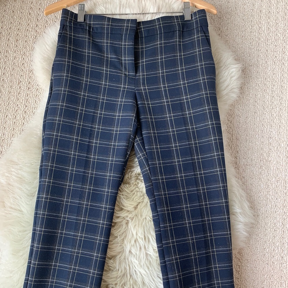 Ann Taylor lined thick soft navy striped pants